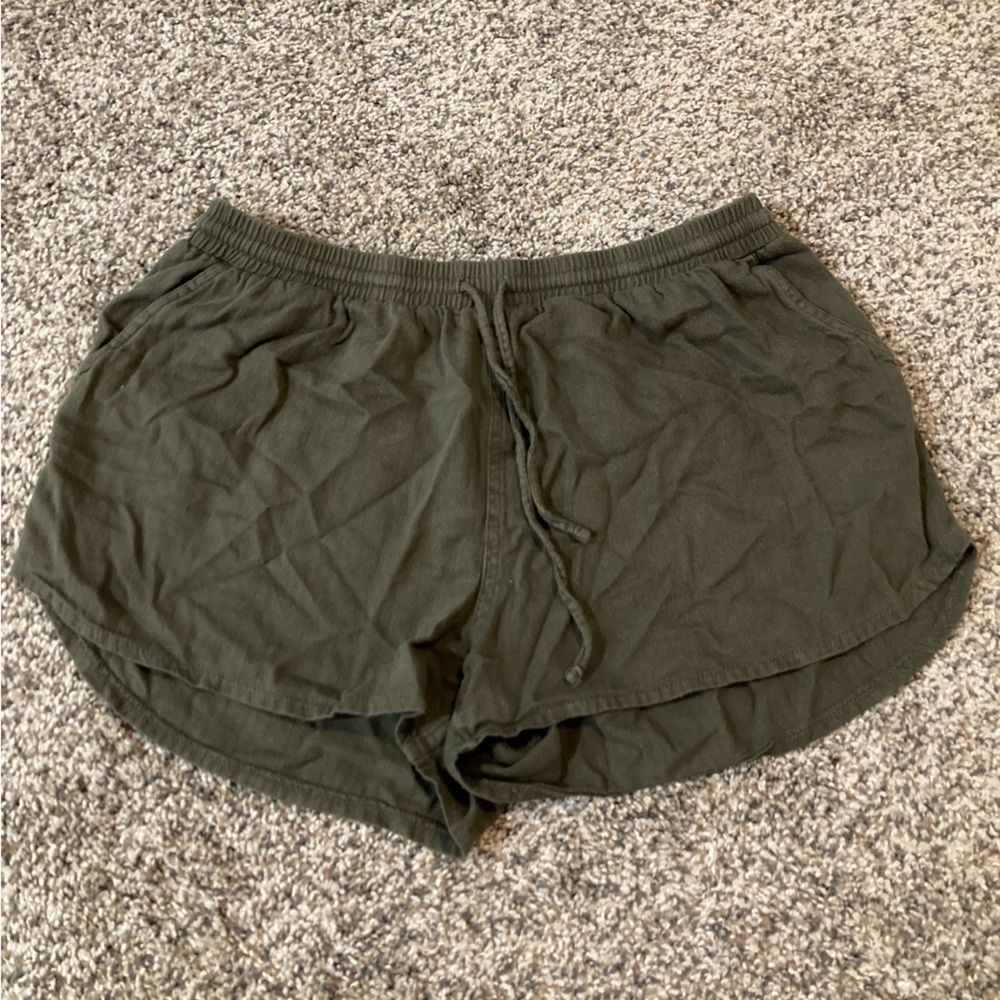 Olive Green Relaxed Shorts